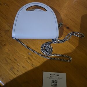Coach White Crossbody Bag with Chain